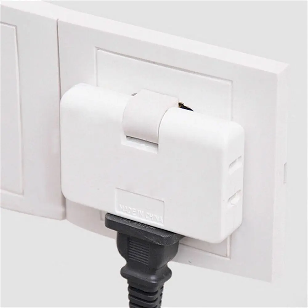 3 Outlet Grounded AC Power 2 Prong Swivel Light Wall Tap Adapter Travel White CG 