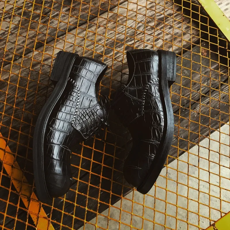 Дизайнерские туфли ручной работы из крокодиловой кожи; мужские деловые туфли в стиле Дерби известного бренда; итальянские модельные туфли из натуральной кожи с круглым носком