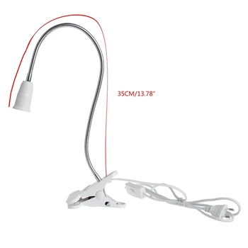 

E27 50cm AC 85-265V Flexible Clip on Switch LED Lamp Holder Socket Power Cable 28TC