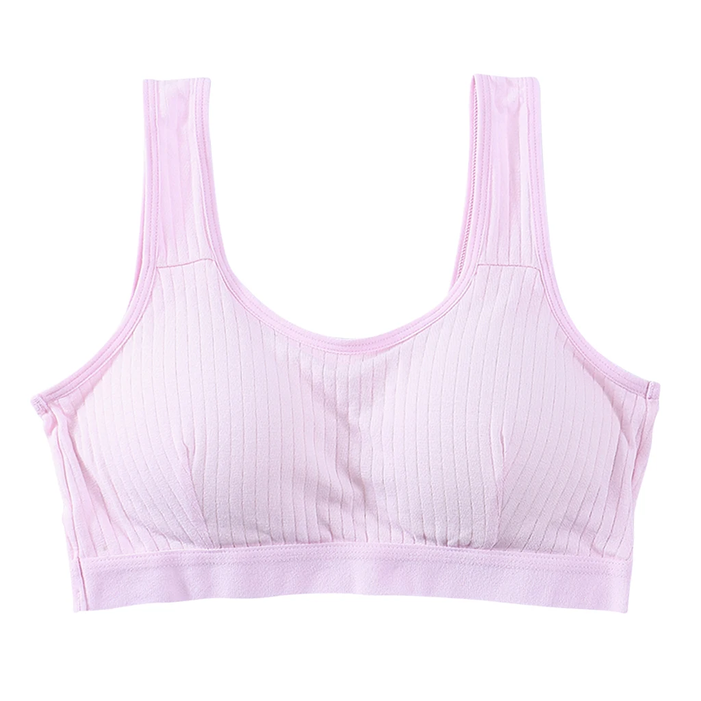 Girl's Seamless Puberty Bra Yoga Tank Top Wireless Cotton Bralette Teenager Bra Training Bra Children Kids Underwear Clothing