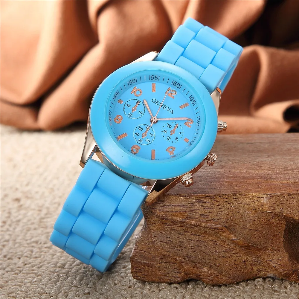 Простые детские часы для мальчиков, желеобразные цветные часы, модные студенческие наручные часы для девочек, детские часы, повседневные часы, силиконовые часы - Цвет: light blue
