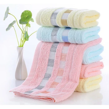 

High Quality Cotton Bath Towel Beach Towel Home Cleaning Baby Kids Soft Washcloth Absorbent Terry Stripe Hand Towels Face Towel