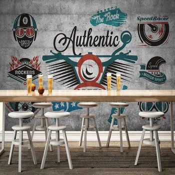 

Milofi manufacturers custom 3D cement wall graffiti retro culture background wallpaper mural