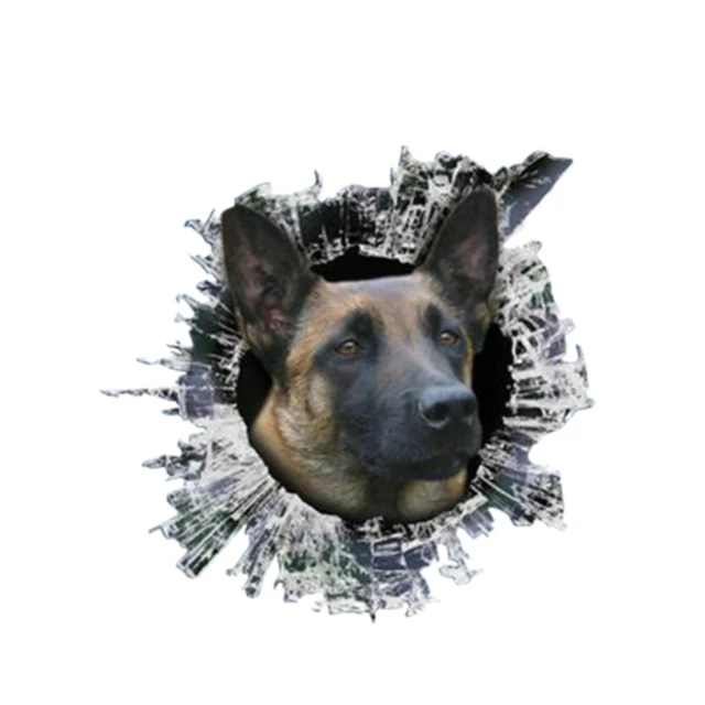 3D Belgischen malinois Aufkleber Glas Hunde Schlacke Reflektierende Auto  Aufkleber Fenster Wasserdichte Styling Aufkleber, 13cm * 12,2 cm