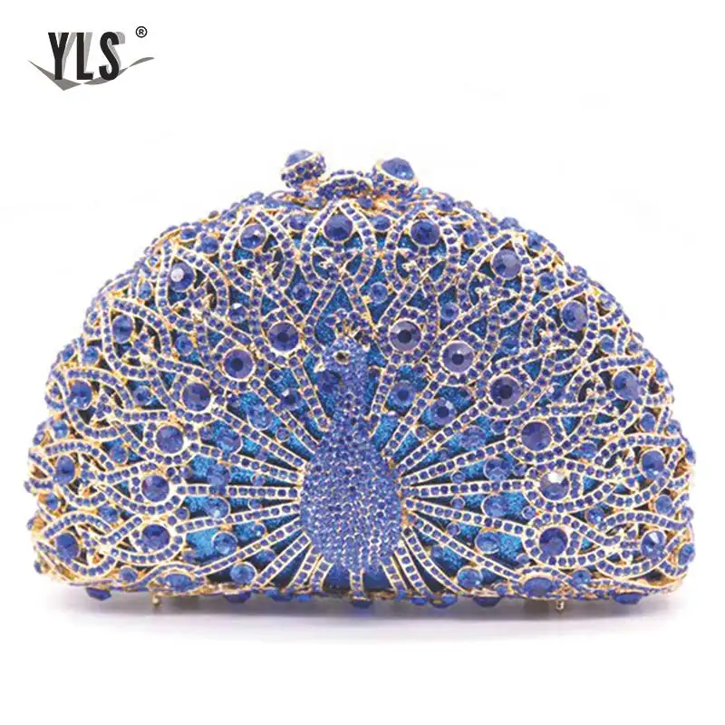 Клатч с павлином из горного хрусталя вечерние сумки деликатные клатчи ручной