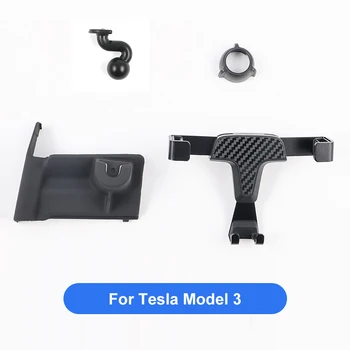 

QHCP Car Phone Holder Bracket Clip Stand Triangle Fixed Fashion Texture For Tesla Model 3 Tesla Model Three Interior Accessories