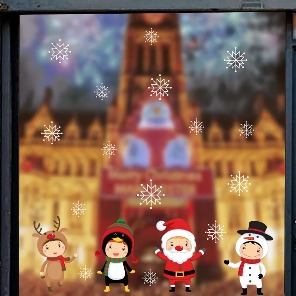 Снежинка, Электростатическая наклейка на окно, для детской комнаты, Рождество, сделай сам, наклейка на стену, s, для дома, наклейки на окно, украшение, новогодние обои