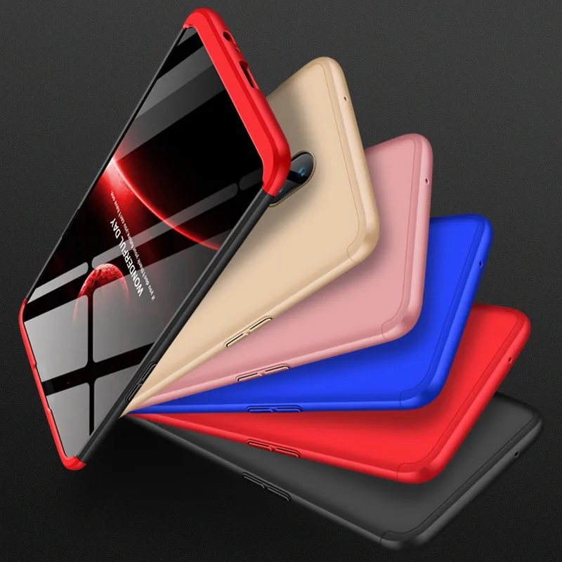 Чехол GKK 360 полное покрытие для OnePlus 7 Pro 6 5 T жесткий матовый ПК ударопрочный чехол