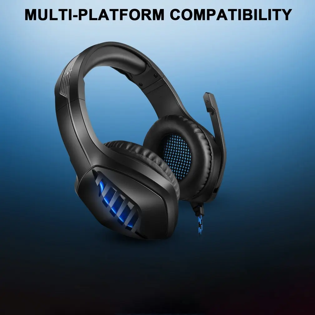 J1 A Head mounted Wired Luminous Earphones Gaming Headsets Portable Wired Mobile Phone Computer Headsets