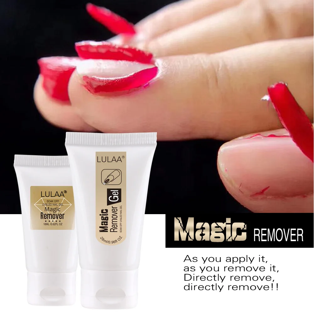 

LULAA New Nail Polish Nail Polish Remover Soak Off Nail Cleaner Lint Free Wipes Nail Supplies With Brush 18/28ML