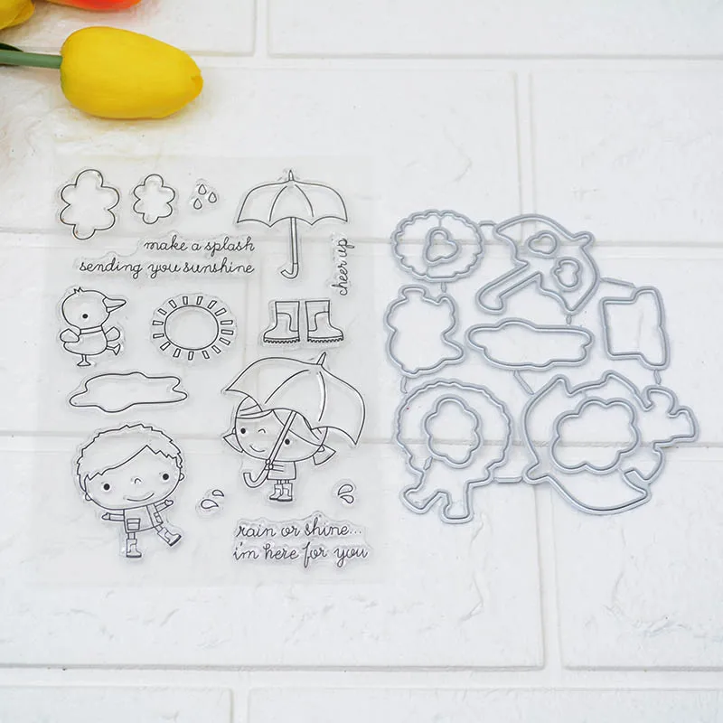 

Raining day Transparent Clear Stamps / Silicone stamp/coordinating die for DIY scrapbooks photo album/Card Making