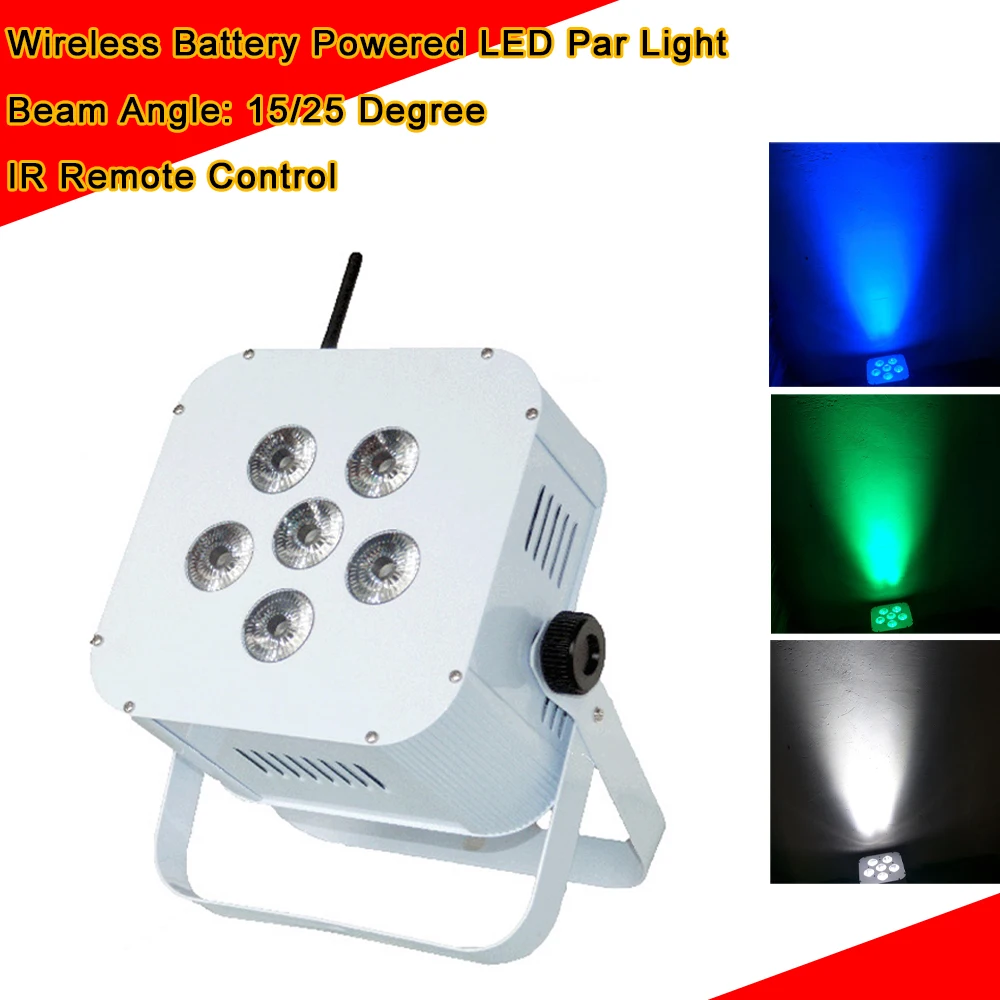 6X10W RGBW Wireless DMX Uplighting Battery Operate Dj LED Par Can Wash Light Disco Wedding Uplights Party Decorations DJ | Освещение