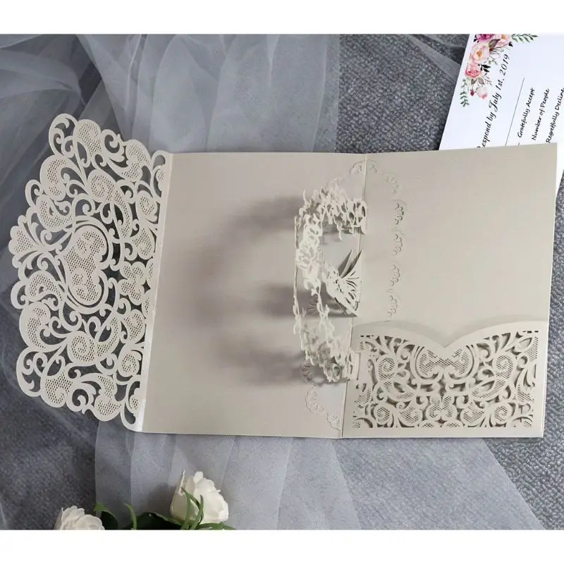 10 шт 3D Европейский Стиль Свадебный юбилейный выпуск пригласительные карты с конвертом наборы вечерние поставки