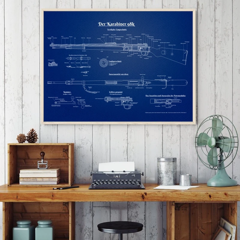 WWII Mauser K98 German Rifle Patent Print