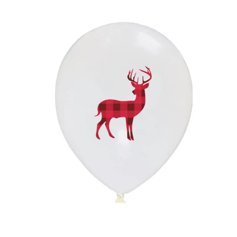 10 шт., вечерние латексные шары с лесорубом, лосинами, рождественские украшения для детей на день рождения, вечеринки, украшения для душа, товары для украшения, Globos - Цвет: White Elk 10pcs
