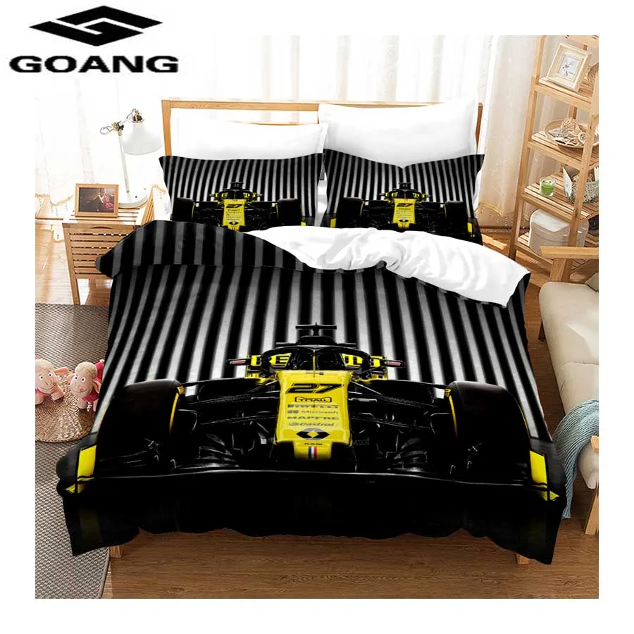 Фиолетовый GOANG super king size постельное белье простыня пододеяльник и наволочка 3d цифровая печать Стильный современный спортивный автомобиль - Цвет: Фиолетовый