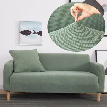 

Elastic Universal Sofa Cover Knitted Thicken Stretch Slipcovers home Living Room comfortable elastic Sofa Covers Solid Color