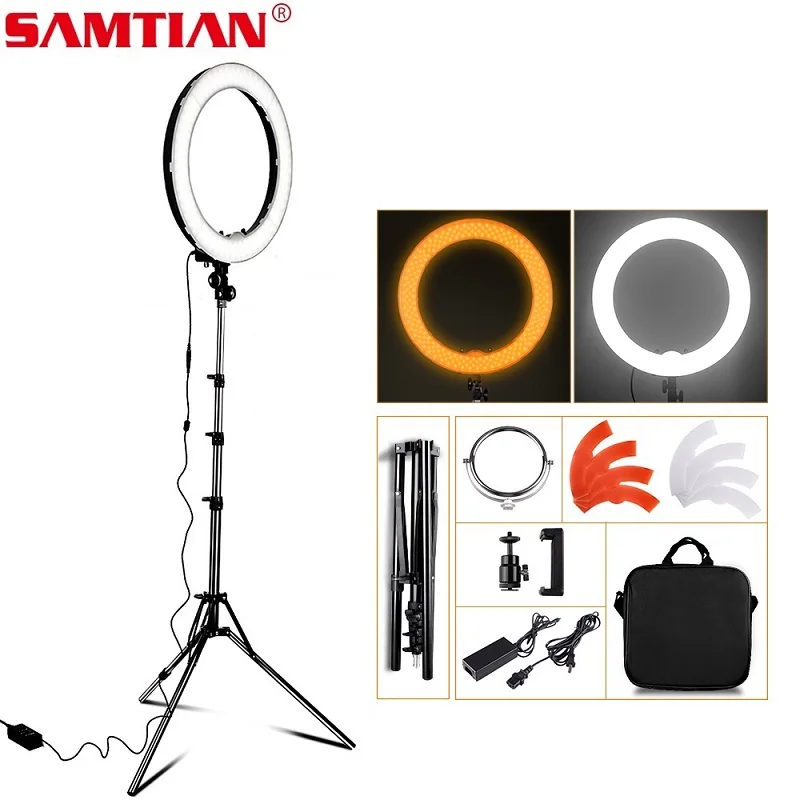 SAMTIAN Ring Light 18inch Ring Lamp With Tripod Dimmable 5500K LED Ring Ligths Live Light Ring For Studio Youtube Lighting Ring