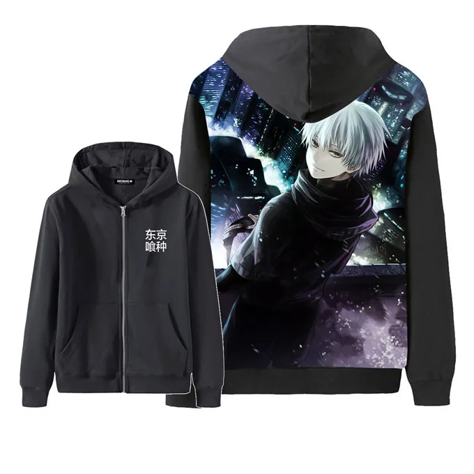 Толстовки с капюшоном в стиле японского вурдалак Kaneki Ken костюм аниме для косплея толстовки зимние куртки пальто