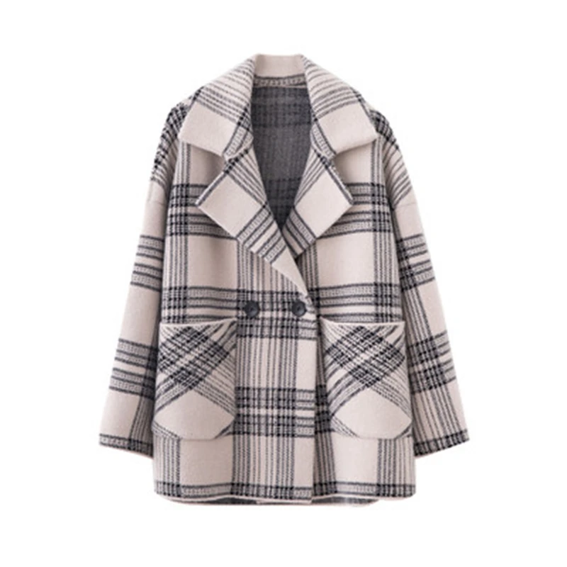 2019 НОВАЯ шикарная Ретро негабаритная клетчатая ветровка куртка Женские блейзеры