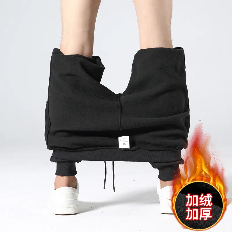 Молодежные увеличивающие рост штаны для отдыха, мужские черные спортивные штаны, сохраняющие тепло, модные брюки
