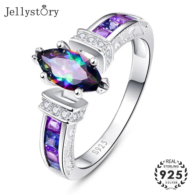 Модные кольца Jellystory овальной формы с красочным топазом драгоценные камни