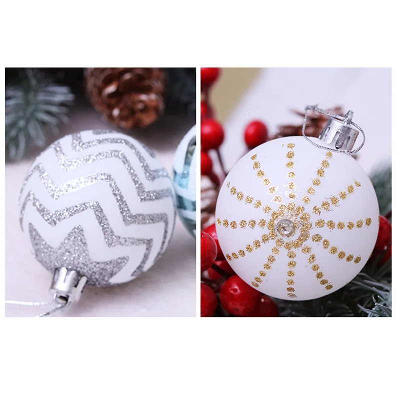 24Pcs Christmas Tree Ball Decoration Ornaments 6cm Colorful Balls New Year Gifts Christmas Display Landscape Layout