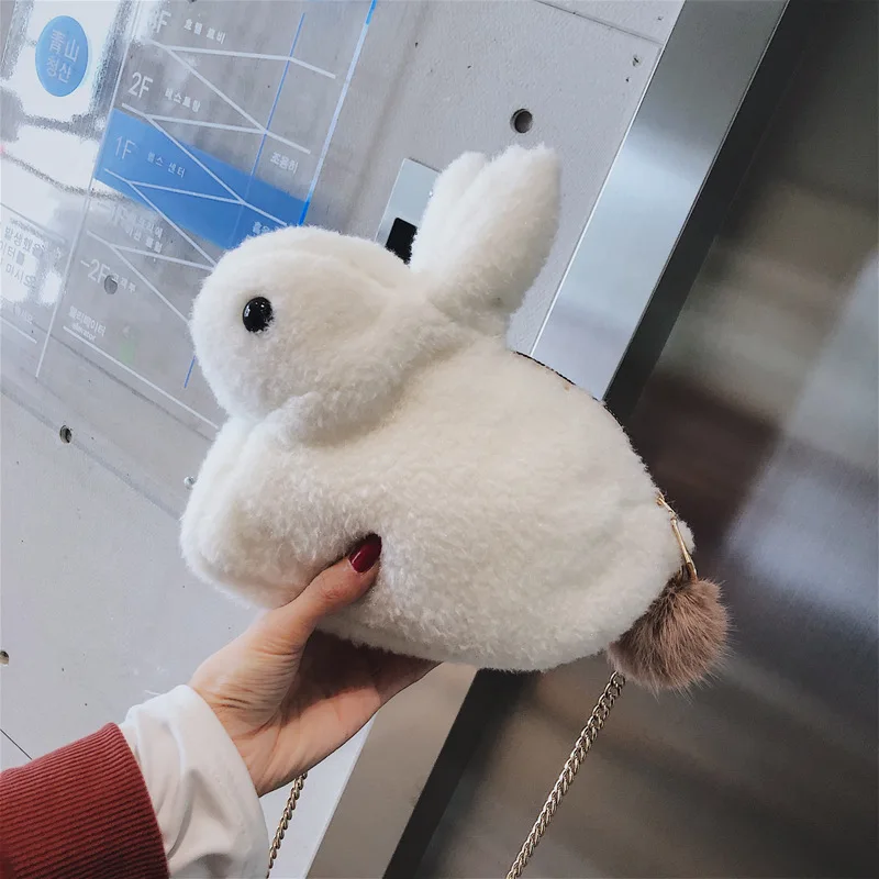 

Winter New Style Plush Rabbit Bag 2018 New Style Korean-style Fashion And Personality GIRL'S Heart Series One-Shoulder Oblique B