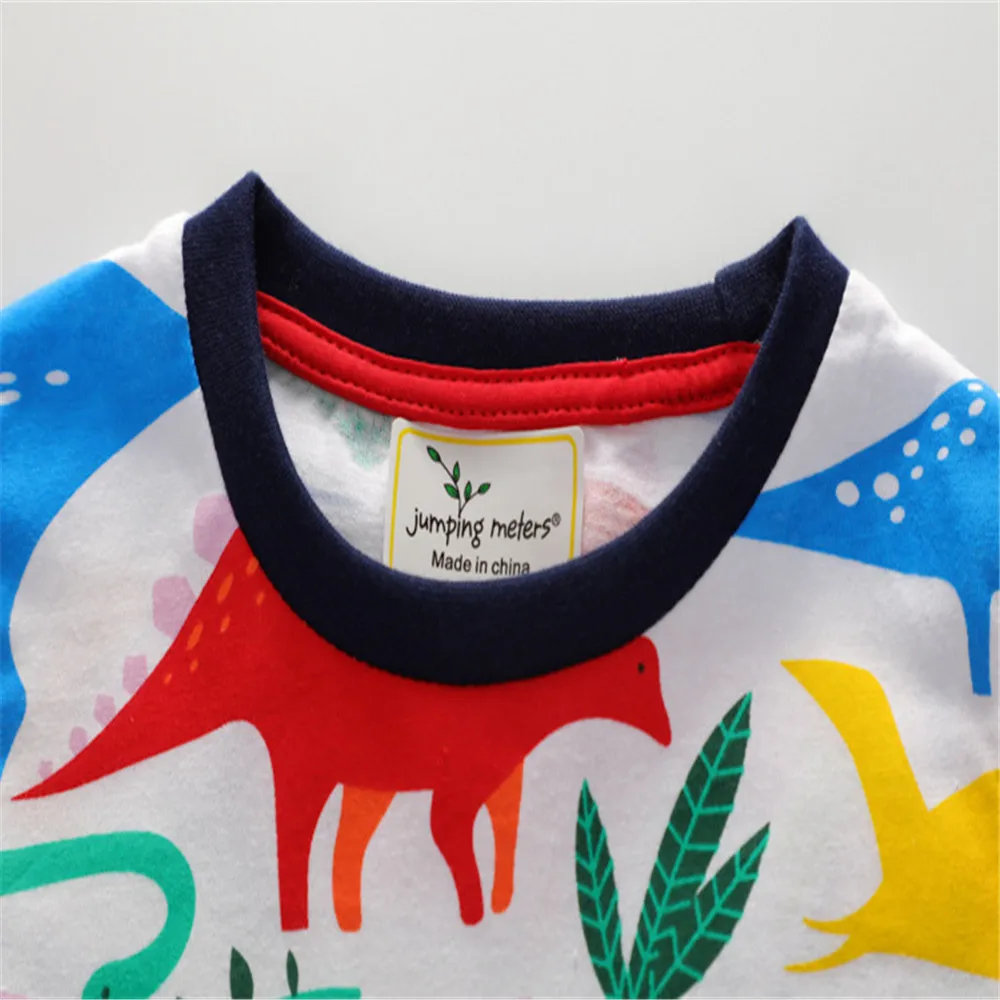 Jumping Meters Summer Cotton Baby Girls Dresses With Dinosaurs Print Pockets Children's Party Dress Hot Costume dresses party dresses