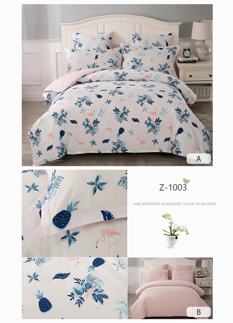 YAXINLAN Classic bedding set Pure cotton A/B double-sided pattern Cartoon Simplicity Bed sheet, quilt cover pillowcase 4-7pcs