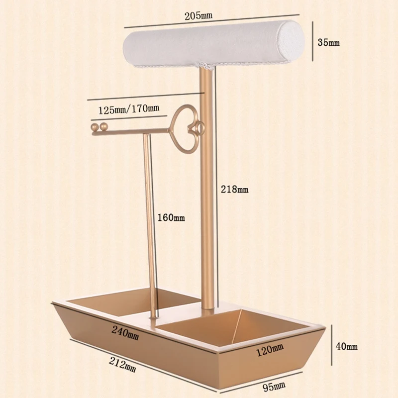 Металлический держатель для ювелирных изделий серьги ожерелье кольцо ювелирные браслеты и кулоны Дисплей Стенд лоток дерево хранения стойки Органайзер держатель