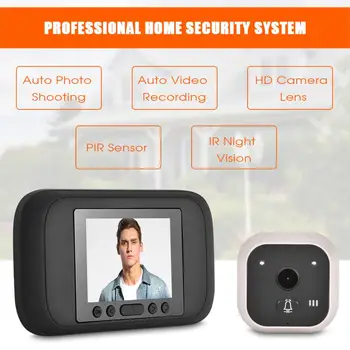 

720P HD Resolution IR Night Vision Camera Visual Video Digital Doorbell Peephole Viewer