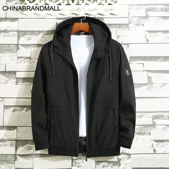 

Autumn Men Plus Fat Plus Size Leisure With Cap Jacket Male Fat Man Top Coat