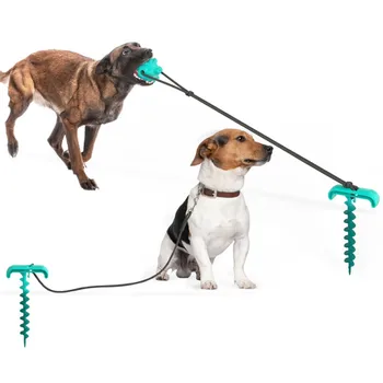 

Dog Interactive Suction Cup Push Ball, Dog Tooth Cleaning Chewing Playing IQ Treat Toys Tie Dog Ground Pile Leash Hot