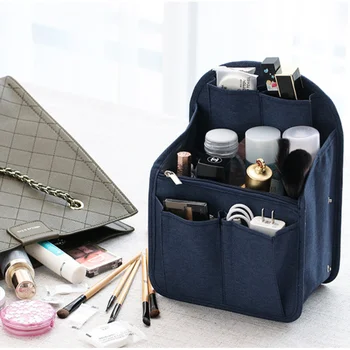 

Insert Bag Embedded Cosmetic Bag Multifunctional Storage Bag with Portable Handle for Traveling Cheerleading Outdoor Team Sports