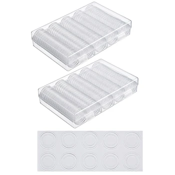 

LUDA 2 Set Coin Capsules Coin Holder Round Plastic Coin Case with Storage Organizer Box for Coin Collection Supplies