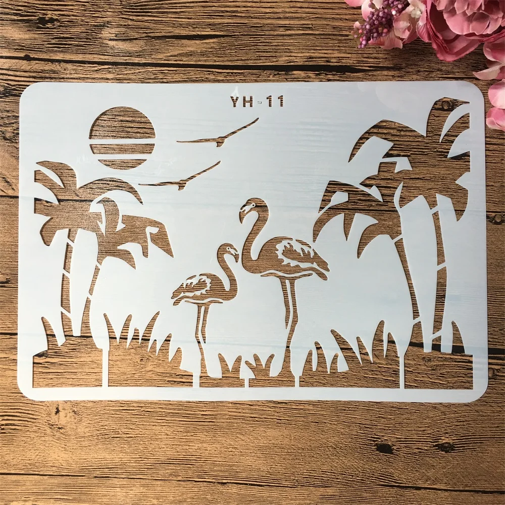 centímetros animais paisagem amante diy camadas stencils pintura coloração embossing recados álbum modelo decorativo