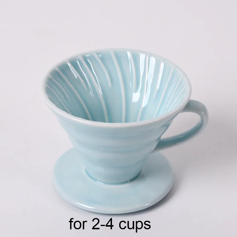 Blue M V60 стильная кофейная чашка с капельным фильтром 1-4Cups, Перманентная наполняемая кофеварка с отдельной подставкой, керамическая кофейная капельница с двигателем - Цвет: Blue M