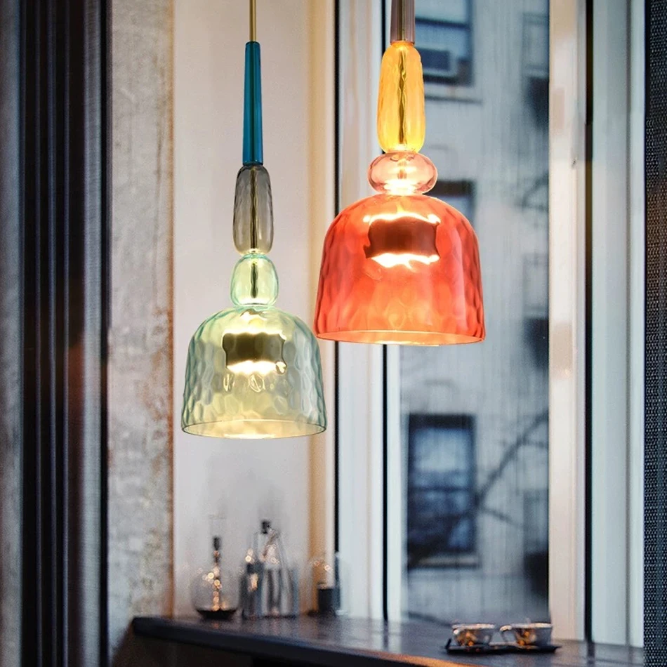 Цветные карамельные подвесные светильники современные для гостиной спальни