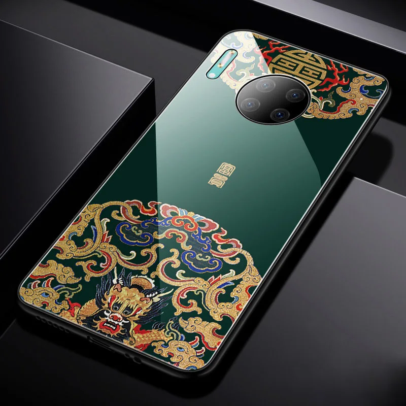 Роскошный чехол из закаленного стекла для huawei mate 30 mate 30 TPU Мягкий край стеклянная крышка оболочка для huawei mate 30 Pro Чехол Aixuan - Цвет: color 1