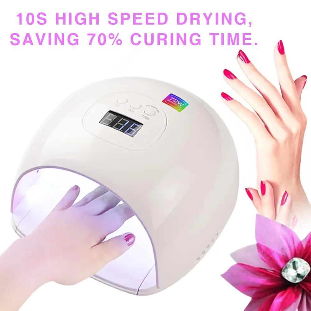 

UV LED Nail Lamp, 72 W Faster Nail Dryer for Gel Polish, Nail Light with 3 Timer Setting, Salon Quality Professional Gel Lamp, A