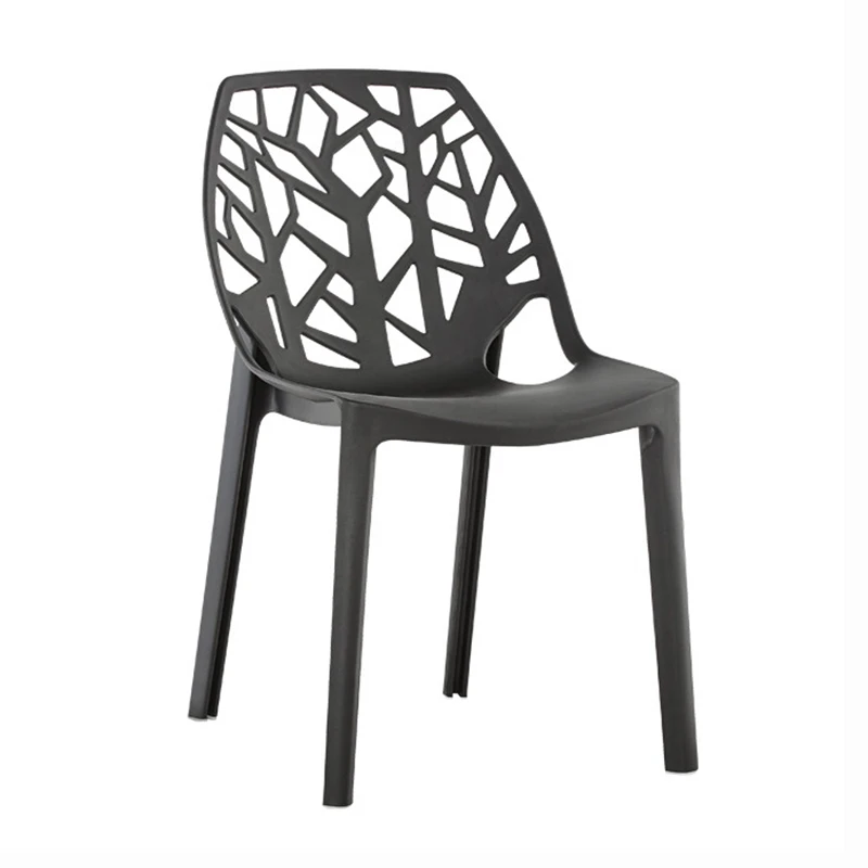 

Modern Fashion Plastic Chair Nordic Minimalist Furniture Dining Table and Chair Geometry Hollow Outdoor Negotiation Lounge Chair