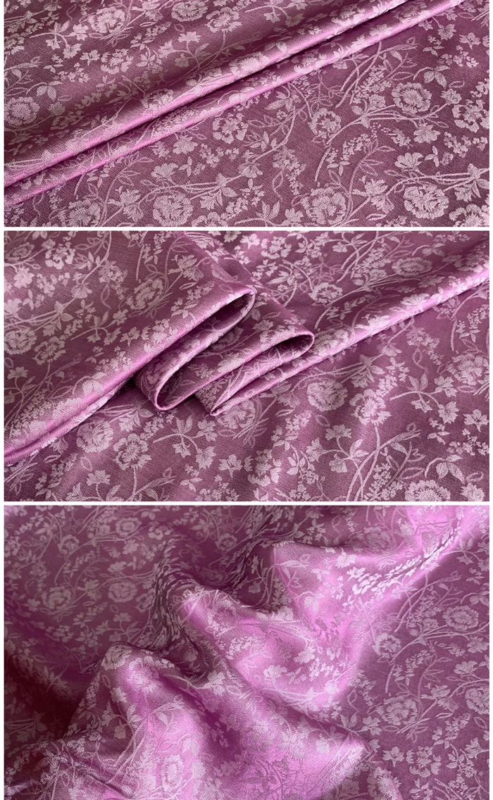 Шелк вискоза платье Материал этнические Цветочные шелк атлас 100 см* 114 см - Цвет: fushia