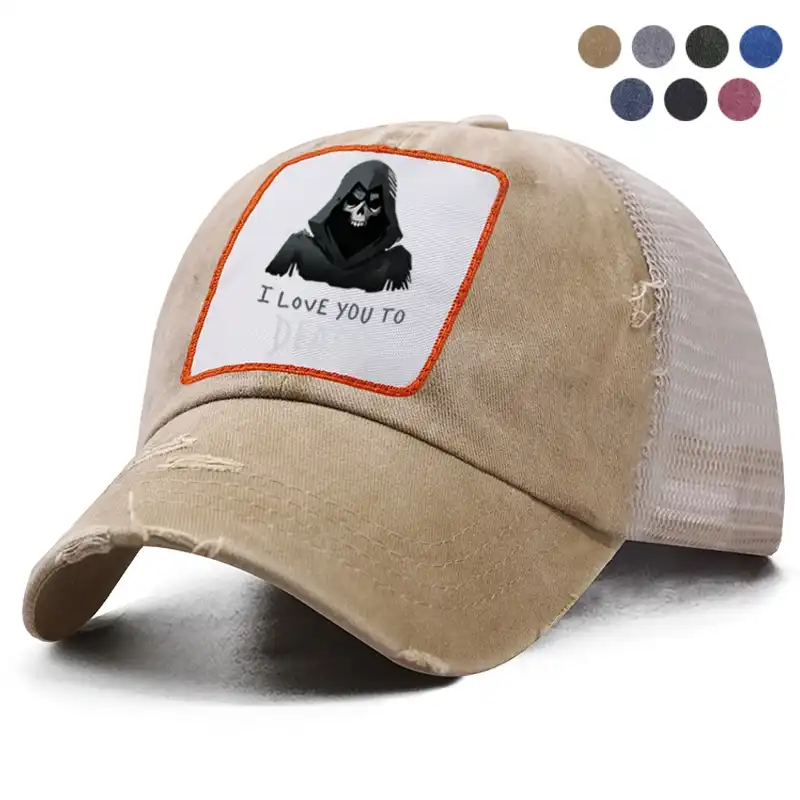 Kuhlen Ich Liebe Sie Zu Tod Schadel Tod Kappe Manner Baseball Caps Frauen Hip Hop Kappe Sommer Mesh Hut Trucker Cap Knochen Gorra Papa Hut Baseball Kappen Aliexpress