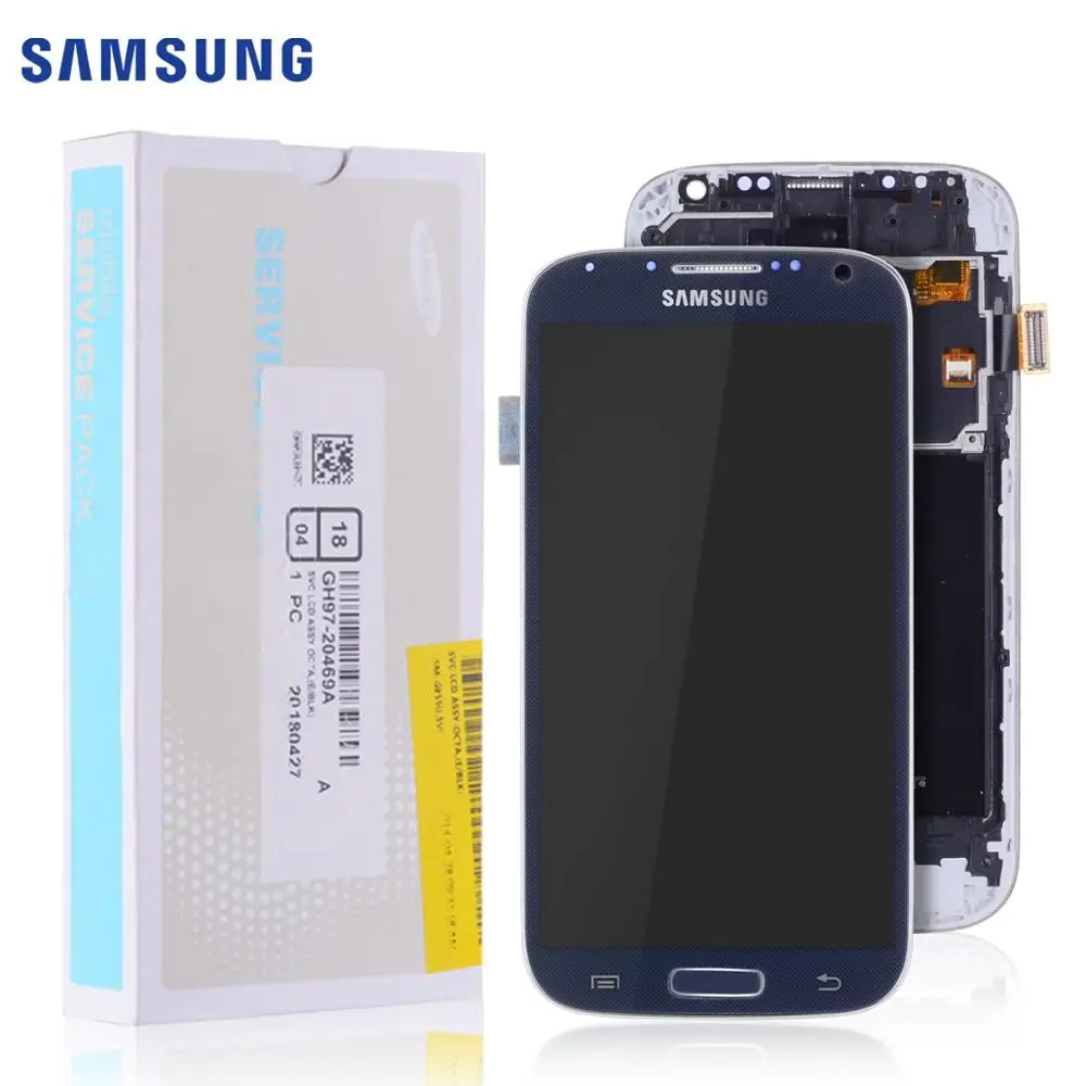 Скидка ЖК дисплей для SAMSUNG S4, сенсорный ЖК экран, дигитайзер для SAMSUNG Galaxy S4, ЖК дисплей GT i9505 i9500 i9505, синий, белый