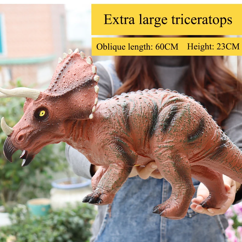 50cm Extra Large Simulation Soft Rubber Fall And Resist Pressure Tyrannosaurus Dinosaur Can Sound Animal Model Kid Toy Gift goku toys Action & Toy Figures