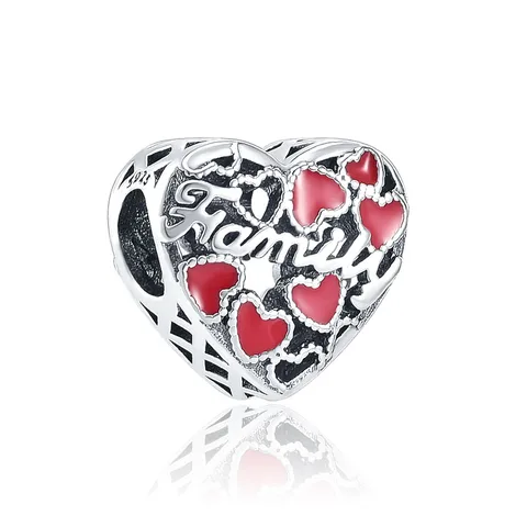 Real 925 Sterling Silver Pink Enamel juice heart sunset clip Charms Beads Fit 3mm Bracelet For Women Pendant Jewelry Making