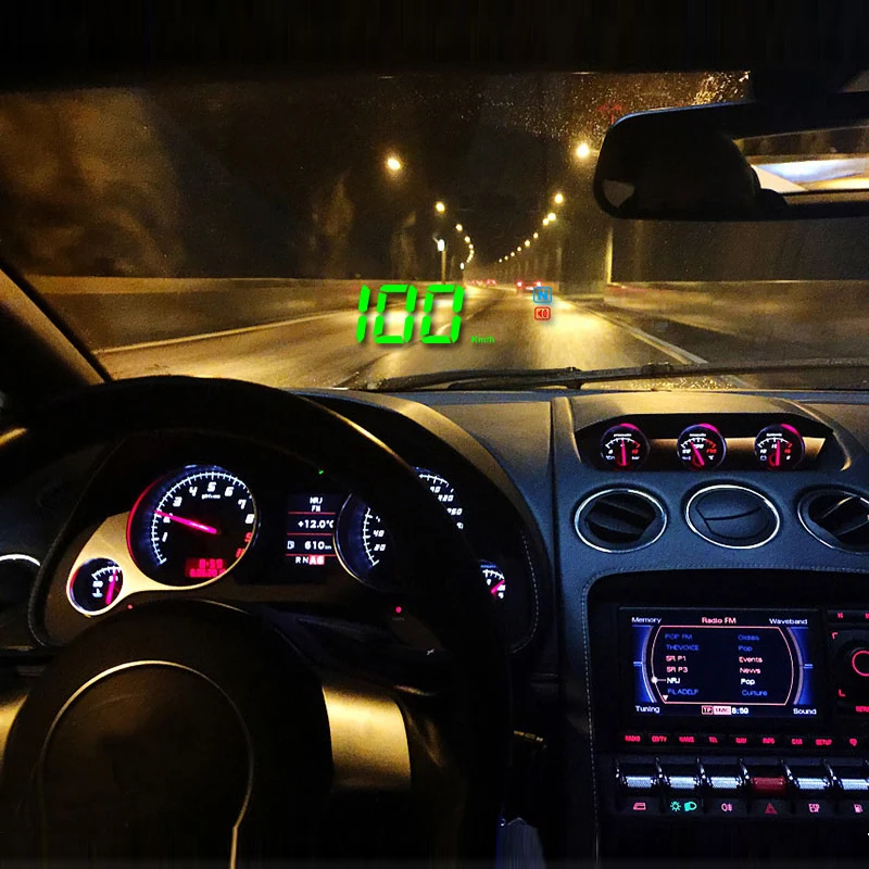 HUD 3,5 дюймов gps Автомобильный дисплей на лобовое стекло скорость сигнализации компас проектор скорость метр HUD через gps спутниковый автомобильный HUD Дисплей