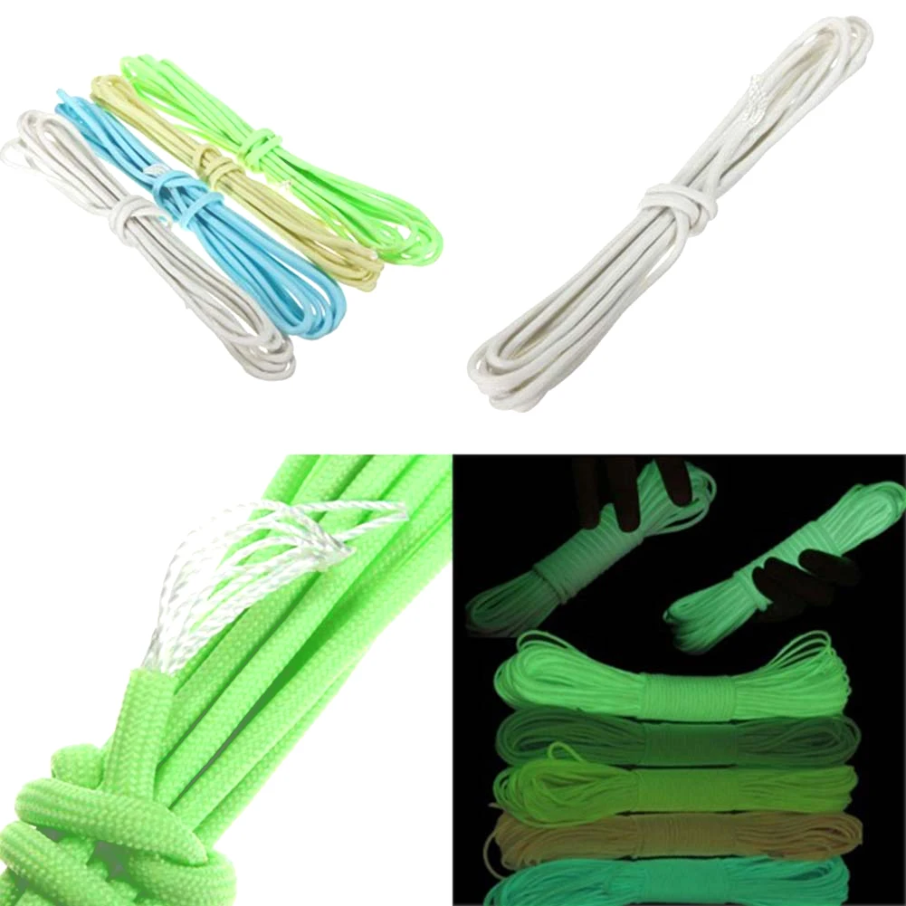 

Outdoor Night Luminous Para 50FT 9 550Lb Glowing Nylon Para Parachute Rope for Climbing Camping Buckle Rope