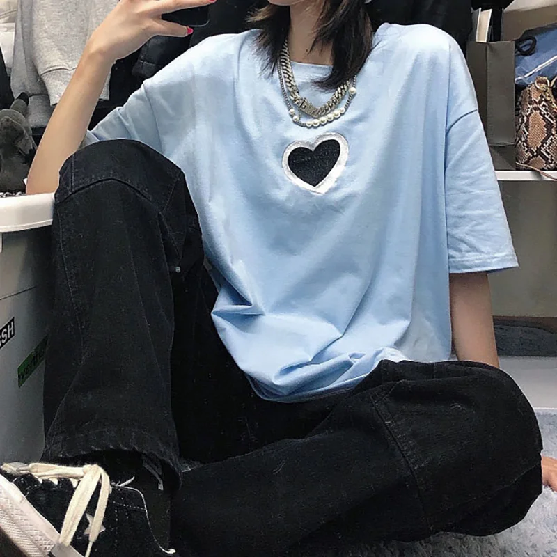 Женская футболка с коротким рукавом Новинка лета 2021 модный Свободный Топ в